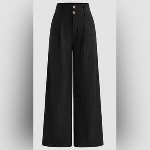 Cider Classic Black Wide-Leg Pants